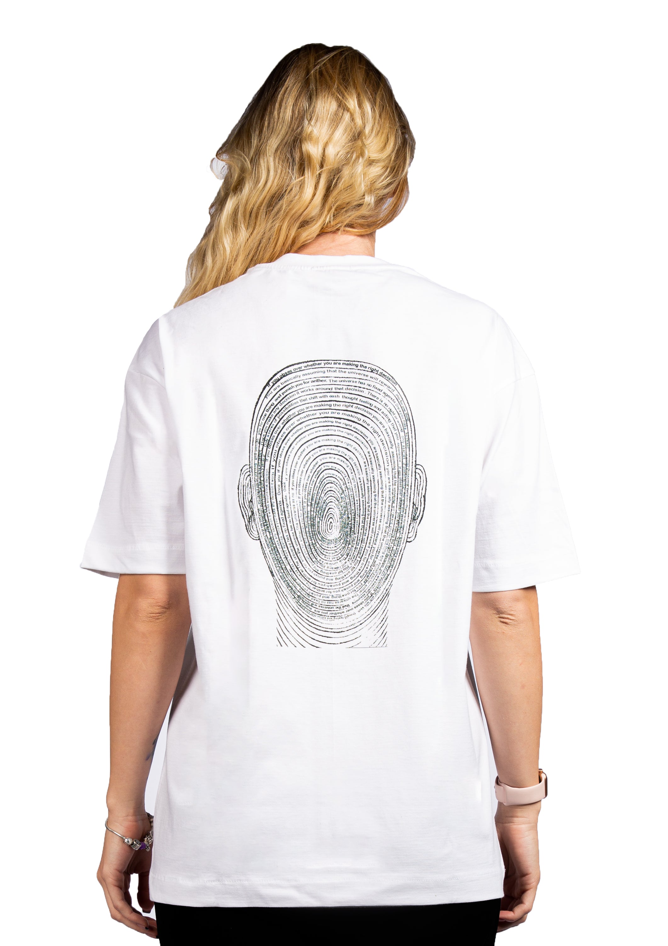 Signature Face Oversized printed White T-shirt FOR HER .